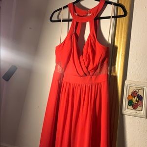 Long red dress